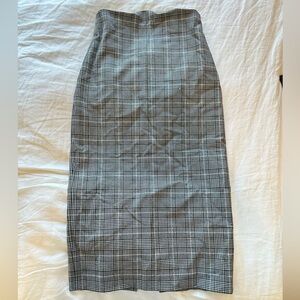 ZARA | Classic Black and White Plaid Skirt